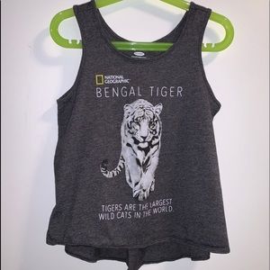 Old Navy girls Nat Geo tiger tank top